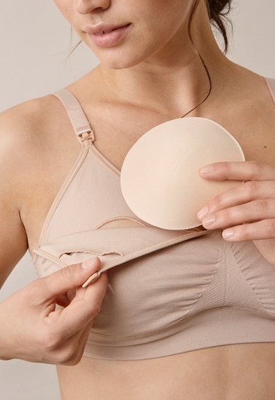 Seamless nursing bra with pads - Beige - M (4) - Maternity underwear / Nursing underwear