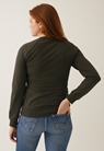 Fleece lined maternity sweatshirt with nursing access - Moss green - L - small (3) 