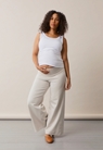 Wide maternity pants - Oatmeal - L - small (2) 