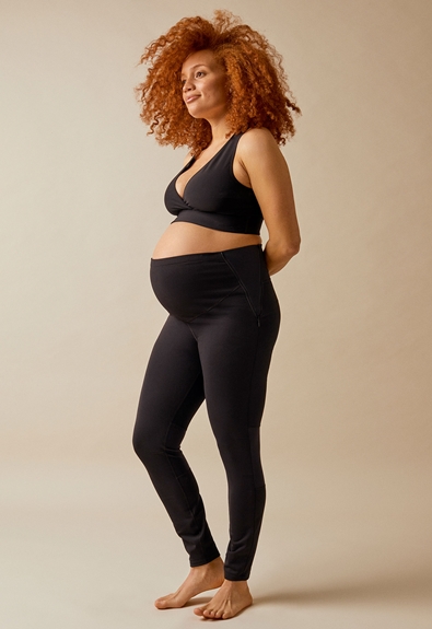 Tech-fleece maternity leggings - Black - S (2) - Maternity pants