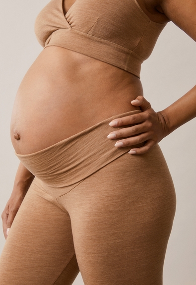Maternity wool leggings - Brown melange - S (4) - Maternity pants