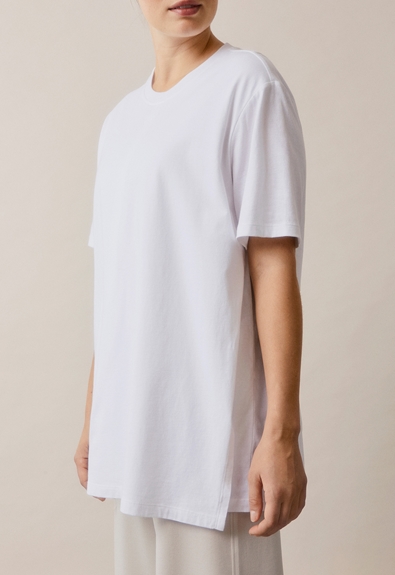 Oversized T-Shirt mit Stillfunktion - Weiß - XS/S (4) - Umstandsshirt / Stillshirt 