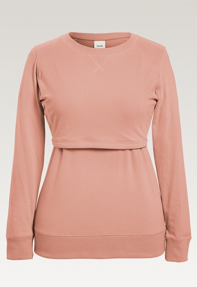 Sweatshirt med fleecefodrad amningsfunktion - Papaya - XL (1) - Gravidtopp / Amningstopp