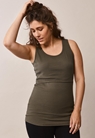 Ribbed maternity tank top with nursing access - Pine green - XL - small (1) 