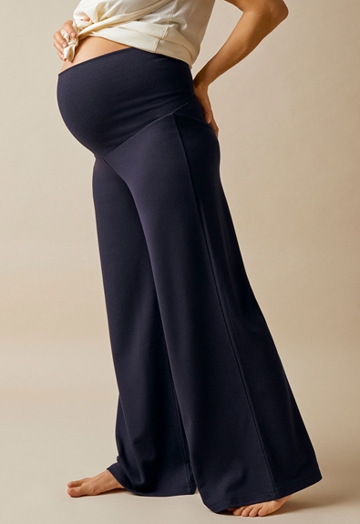 Wide maternity pants - Midnight blue - S (6) - Maternity pants