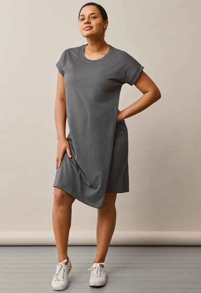 The-shirt dress - Willow green - M (1) - Maternity dress / Nursing dress