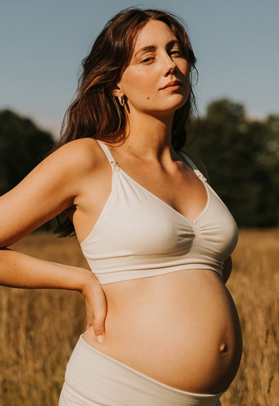 Organic cotton nursing bra - Undyed - M (1) - Maternity underwear / Nursing underwear