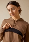 Fleece lined maternity hoodie with nursing access - Hazelnut - S - small (4) 