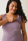 Ribbad ärmlös gravidklänning med amningsfunktion - Lavender - L - small (4) 