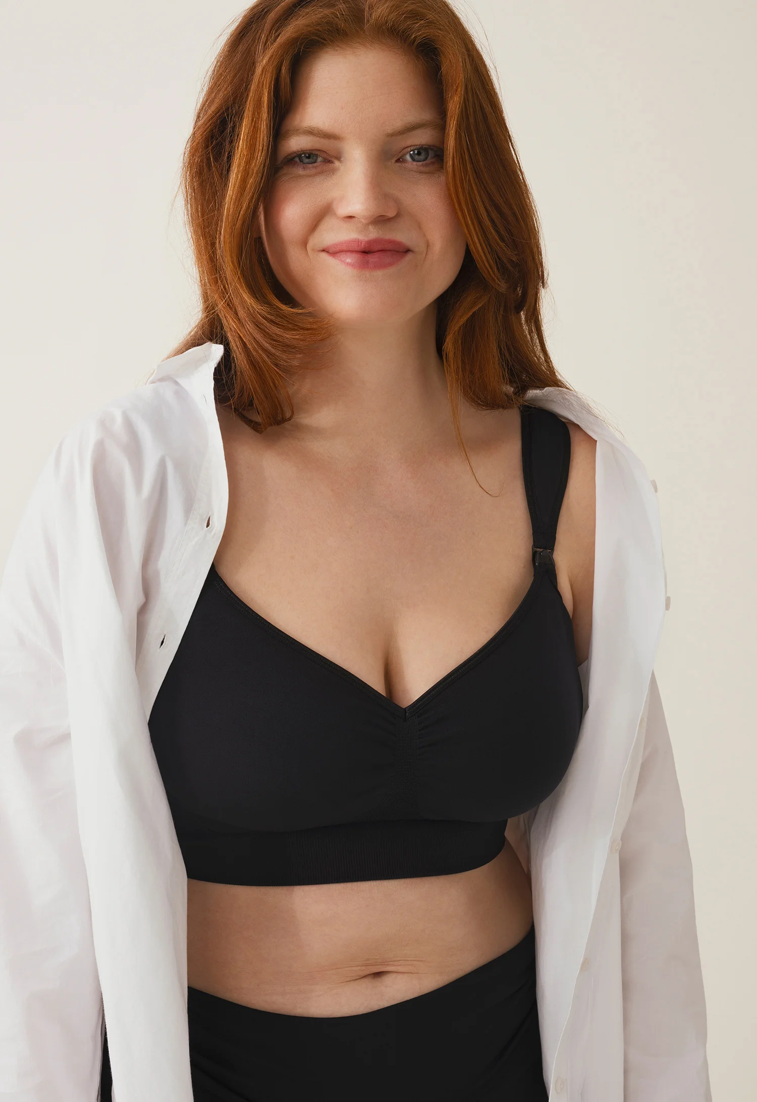 Front Buckles Pregnant Large Size Wireless Gathering Feeding Bra