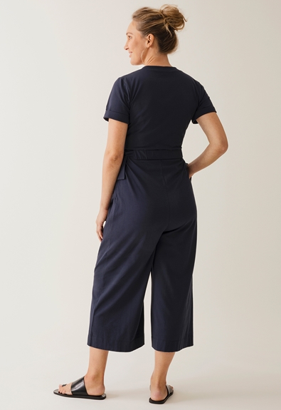 Maternity jumpsuit with nursing access - Midnight blue - XS (2) - Jumpsuits