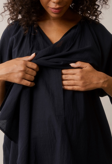 Poetess blouse - Almost black - XS/S (4) - Maternity top / Nursing top