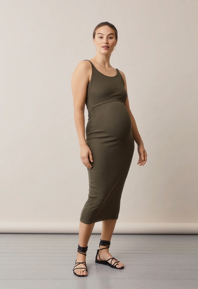 Signe tank dress - Pine green - L (1) - Maternity dress / Nursing dress