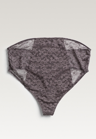Lace maternity panties - Dark taupe - M (5) - Maternity underwear / Nursing underwear