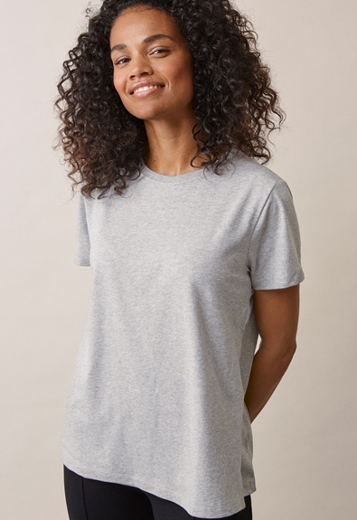 Umstands T-Shirt mit Stillfunktion - Grey melange - M (3) - Umstandsshirt / Stillshirt 