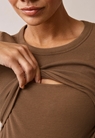 Ribbad gravidtröja med amningsfunktion - Hazelnut - S - small (5) 