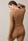 Long-sleeved merino wool top - Brown melange - S - small (4) 