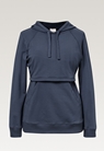 Fleece lined maternity hoodie with nursing access - Thunder blue - S - small (6) 