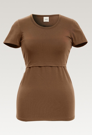 Classic short-sleeved top - Hazelnut - XS (5) - Maternity top / Nursing top