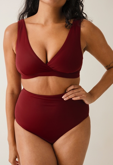 High waist maternity bikini bottom - Dark sieanna - S (2) - Materinty swimwear / Nursing swimwear