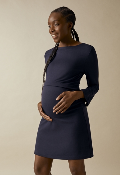 Icon mini dress - Midnight blue - M (1) - Maternity dress / Nursing dress