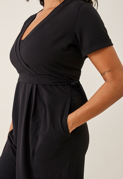 Maternity playsuit with nursing access - Black - XL (5) - Jumpsuits