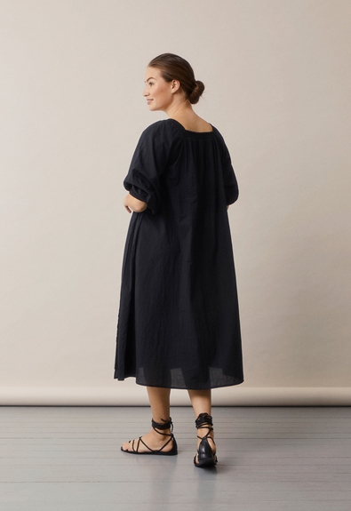 Poetess dress - Almost black - M/L (3) - Maternity dress / Nursing dress