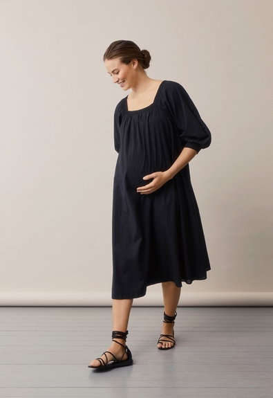 Poetess dress - Almost black - M/L (4) - Maternity dress / Nursing dress