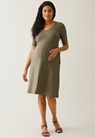 A shaped nursing dress short sleeve - Green khaki - XL - small (2) 