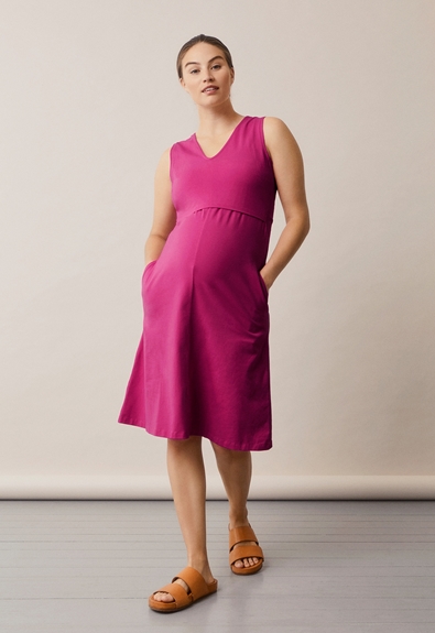 A-linjeformad amningsklänning / gravidklänning - Rosa - XL (2) - Gravidklänning / Amningsklänning