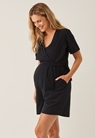 Maternity playsuit with nursing access - Black - S - small (1) 