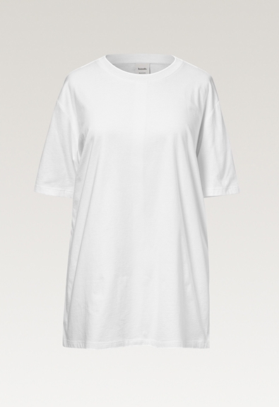 Oversized T-Shirt mit Stillfunktion - Weiß - XS/S (7) - Umstandsshirt / Stillshirt 