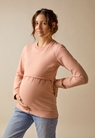 Fleece lined maternity sweatshirt with nursing access - Papaya - L - small (2) 