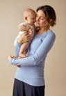 Ribbad gravidtröja med amningsfunktion - Nile blue - XL - small (4) 