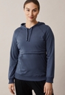 Fleece lined maternity hoodie with nursing access - Thunder blue - S - small (1) 
