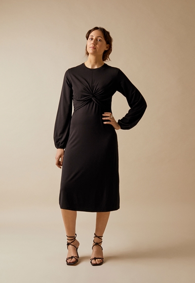 Black nursing dress - Black - M (2) - Maternity dress / Nursing dress